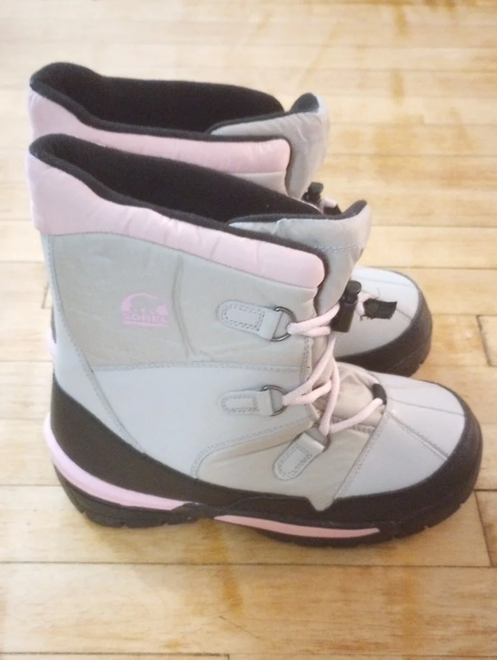 Sorel Pink and Gray Insulated Snow Winter Boots Girl Size 5